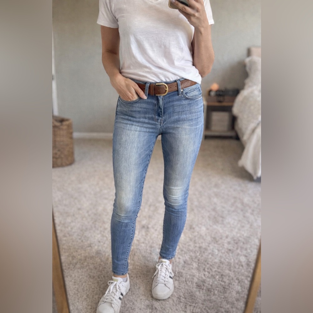MOTHER The Looker Skinny Jeans 29 Light Wash Faded Whisker Stretch USA